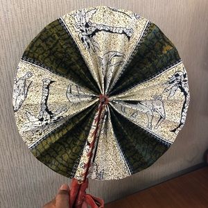 🛑 SALE **African Fabric Print Folding Fan**